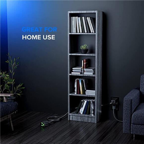 Extension Cord 50 Ft Black Power Cords16 Gauge Wire Heavy Duty ETL Listed (50Ft) - Picture 6 of 7